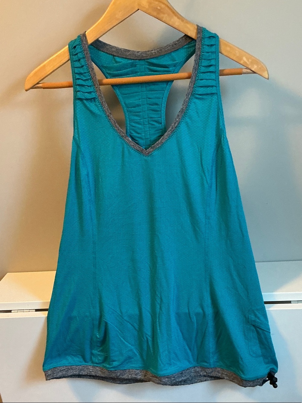 lululemon athletica Teal Racerback Tank with Gray Trim